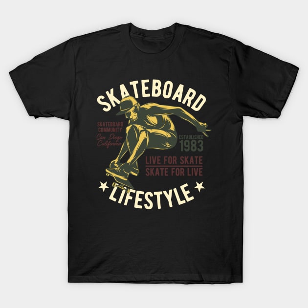 Skateboard lifestyle T-Shirt by Design by Nara